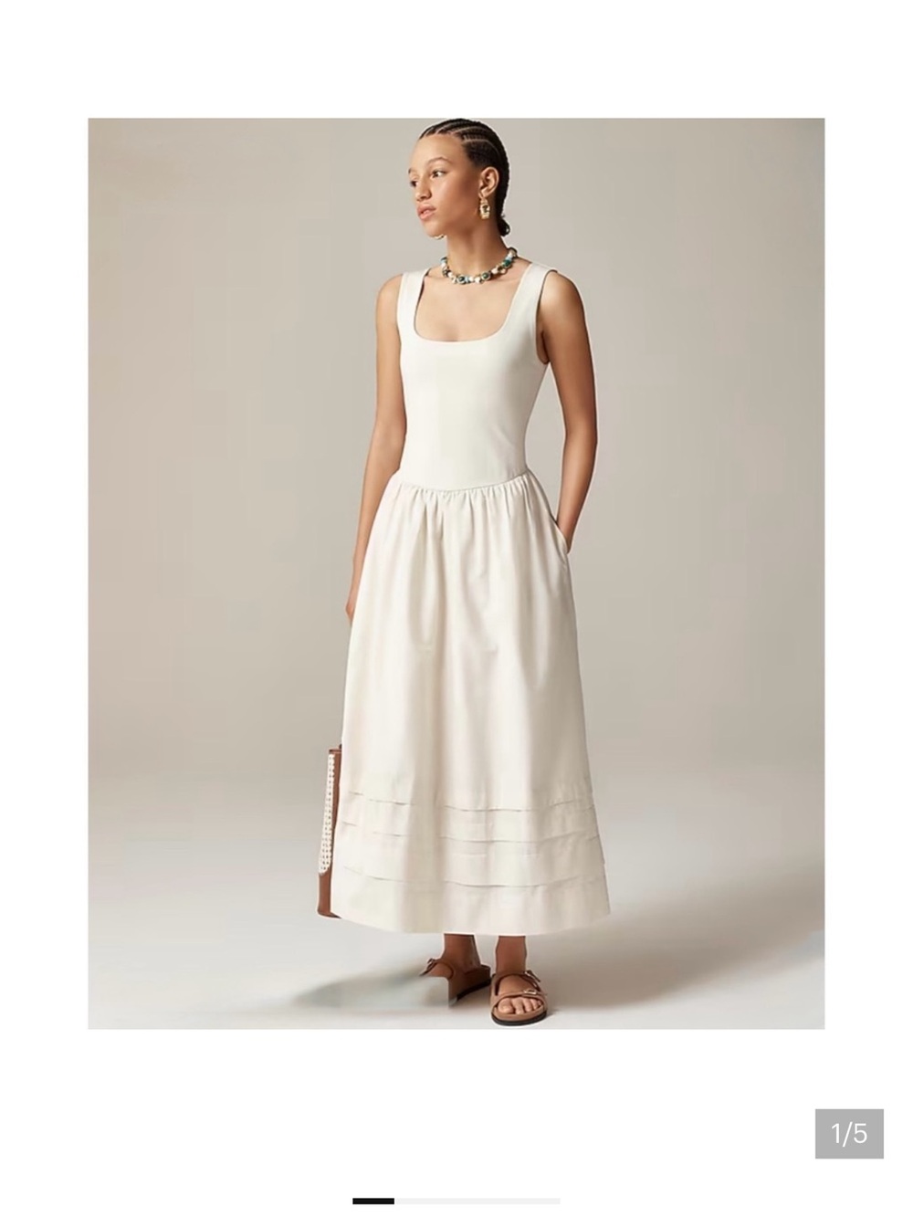 J. Crew Cream Sleeveless Maxi Skirt Dress